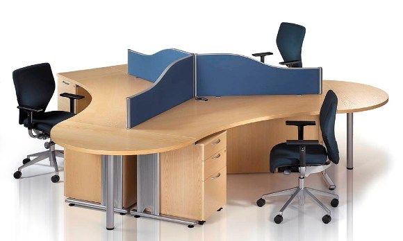 Real Wood Abbey 120 Degree Desks In Ash Veneer